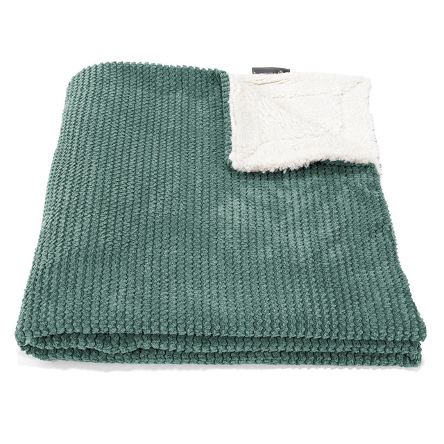 Deka / prikrývka Sherpa - Pom Pom Machová Zelená 02