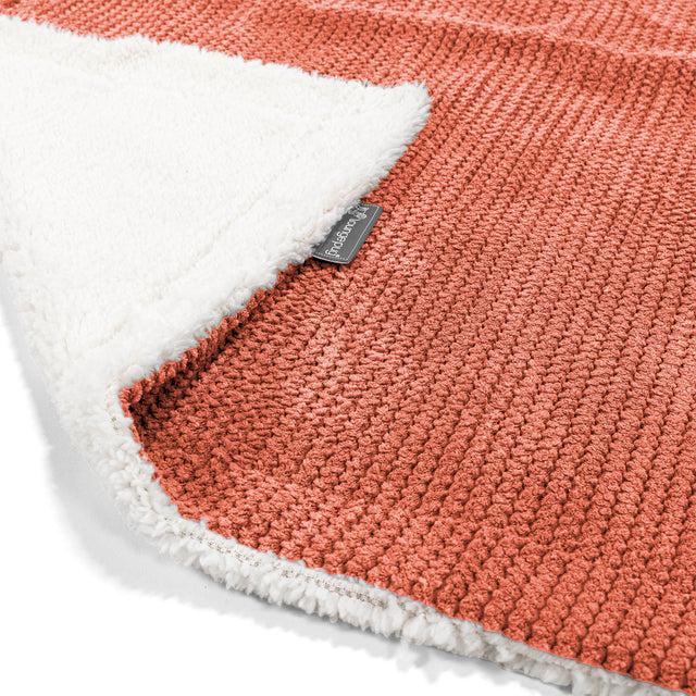 Deka / prikrývka Sherpa - Pom Pom Tekvicová Oranžová 01