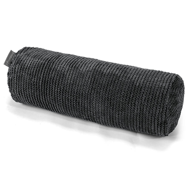 Dekoračný valčekový poťah na vankúš 20 x 55 cm - Pom Pom Čierna 01