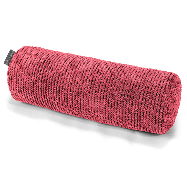 Dekoračný valčekový poťah na vankúš 20 x 55 cm - Pom Pom Pastelová červená 01