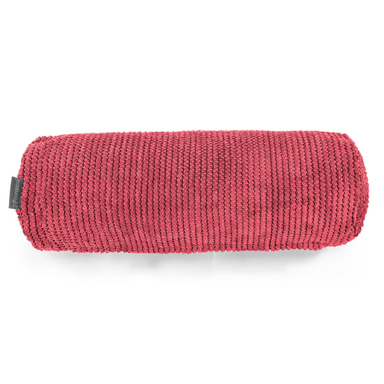 Dekoračný valčekový poťah na vankúš 20 x 55 cm - Pom Pom Pastelová červená 02