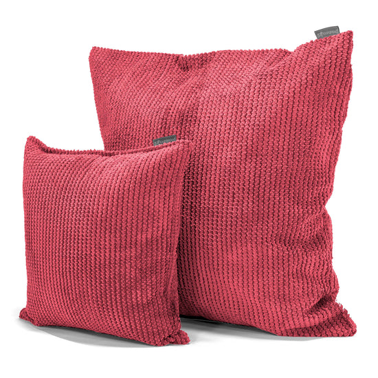 Extra veľký dekoračný poťah na vankúš 70 x 70 cm - Pom Pom Pastelová červená 02