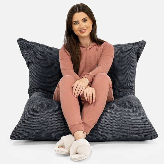 Extra veľký sedací vak - Pom Pom Čierna 02