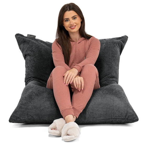 Extra veľký sedací vak - Pom Pom Čierna 02