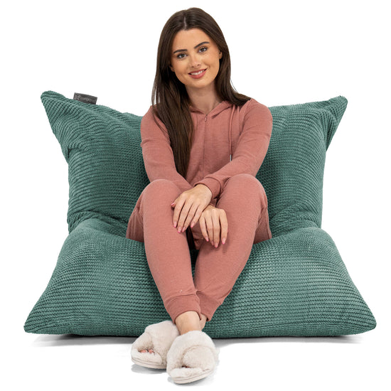 Extra veľký sedací vak - Pom Pom Machová Zelená 02