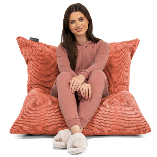 Extra veľký sedací vak - Pom Pom Tekvicová Oranžová 02