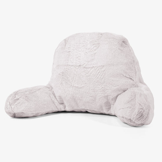 Útulný vankúš s vysokým operadlom - Falošná králičia kožušina Prašná ružová 01