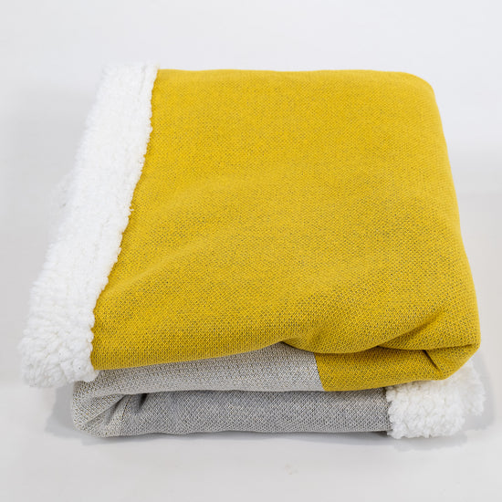 Deka / prikrývka - Pletené Geometrický farebný blok Šedá 02