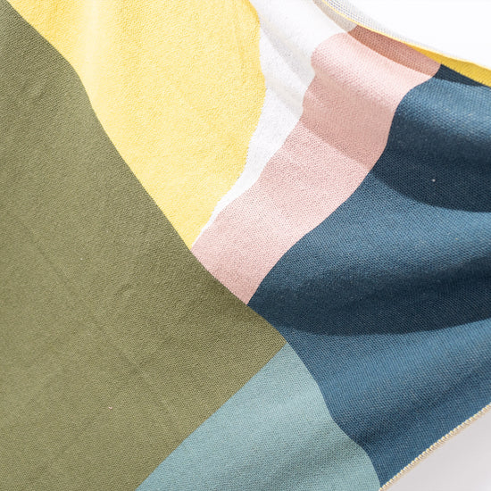 Deka / prikrývka - Pletené Geometrický farebný blok Zelená 02