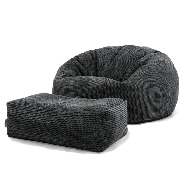 Klasická pohovka sedací vak - Pom Pom Čierna 02
