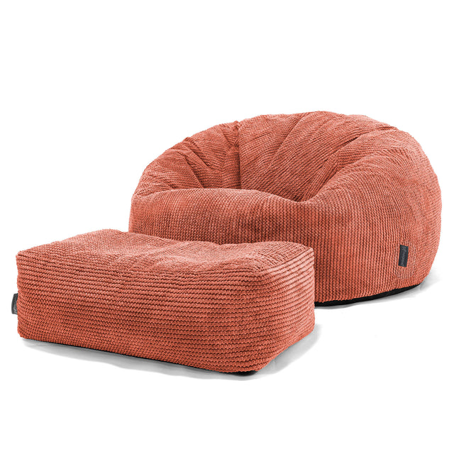 Klasická pohovka sedací vak - Pom Pom Tekvicová Oranžová 02
