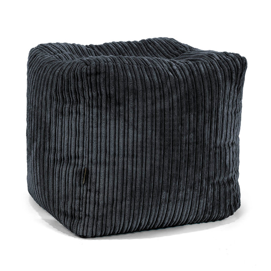 Kocková podnožka puf - Menčester Čierna 01