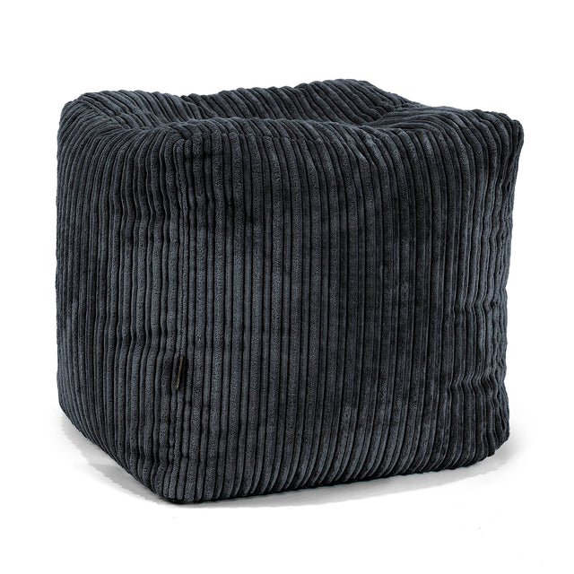 Kocková podnožka puf - Menčester Čierna 01