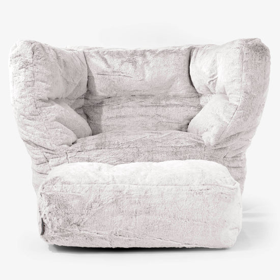 Kreslo sedací vak Albert 2.0 - Falošná králičia kožušina Svetlošedá 02