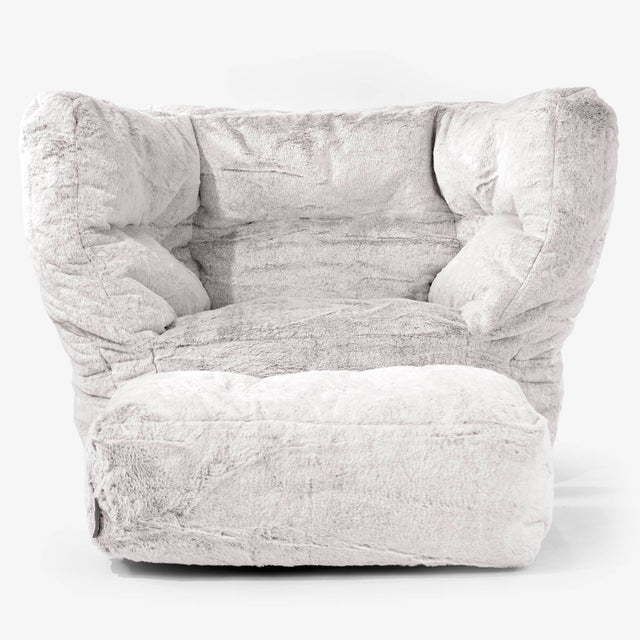 Kreslo sedací vak Albert 2.0 - Falošná králičia kožušina Svetlošedá 02