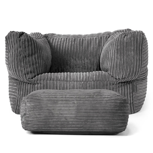 Kreslo sedací vak Albert - Menčester Bridlicovo šedá 02