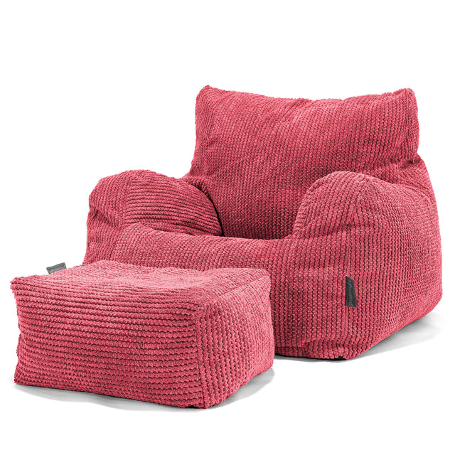 Kreslo sedací vak Josephine - Pom Pom Pastelová červená 02