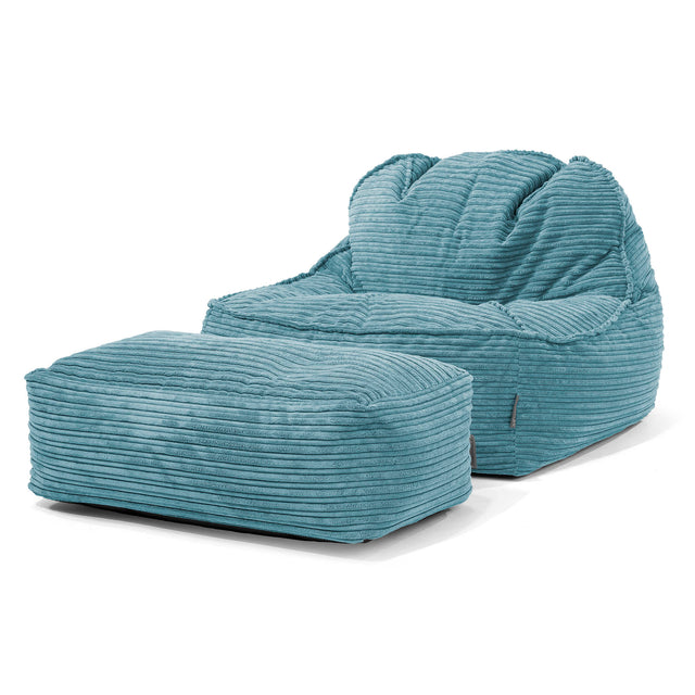 Kreslo sedací vak Sloucher 2.0 - Menčester Morská modrá 02
