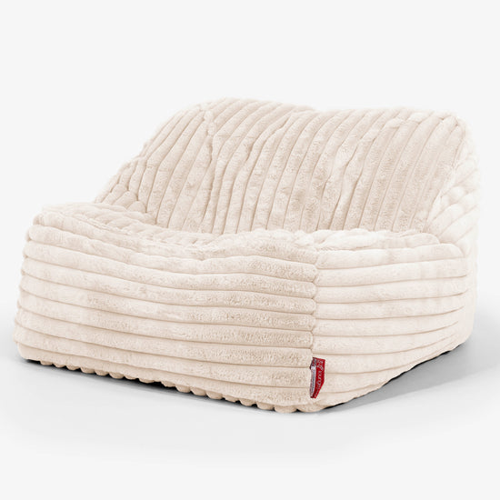 Kreslo sedací vak Sloucher - Ultra plyšový kord Smotanová 01