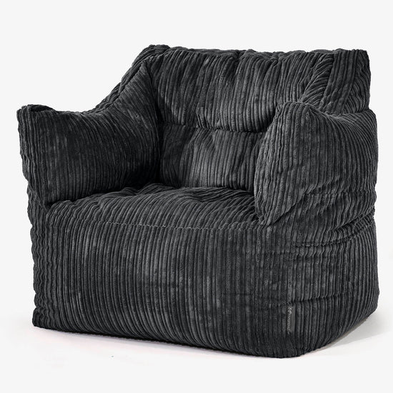 Victor Bean Bag Armchair - Cord Black 01