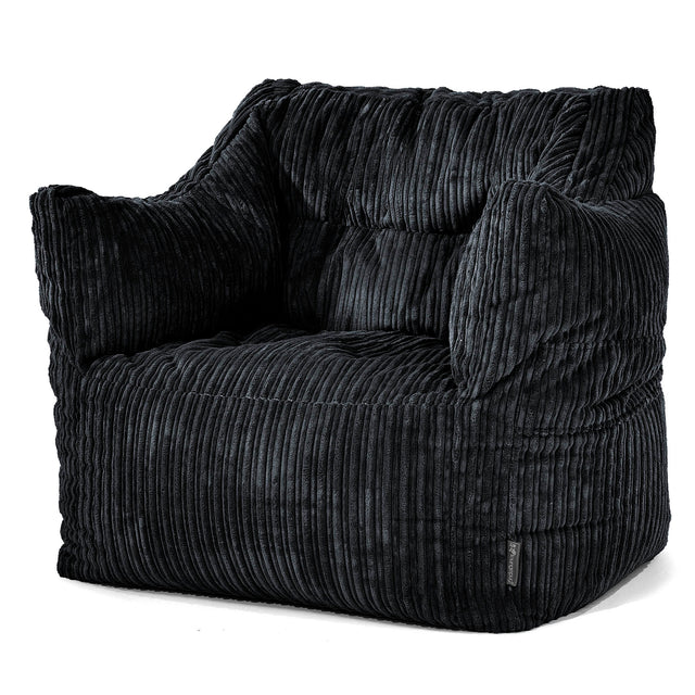 Victor Bean Bag Armchair - Cord Black 01