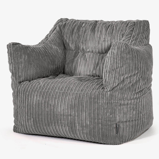 Victor Bean Bag Armchair - Cord Graphite Grey 01