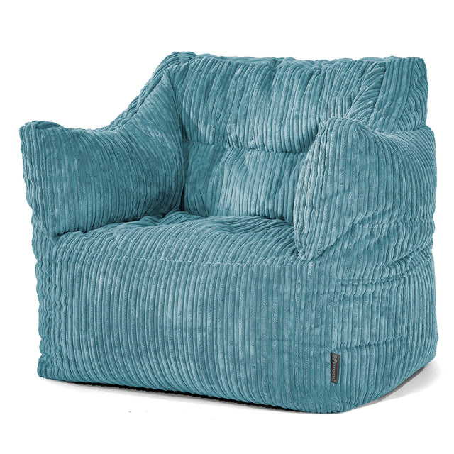 Victor Bean Bag Armchair - Cord Aegean Blue 01