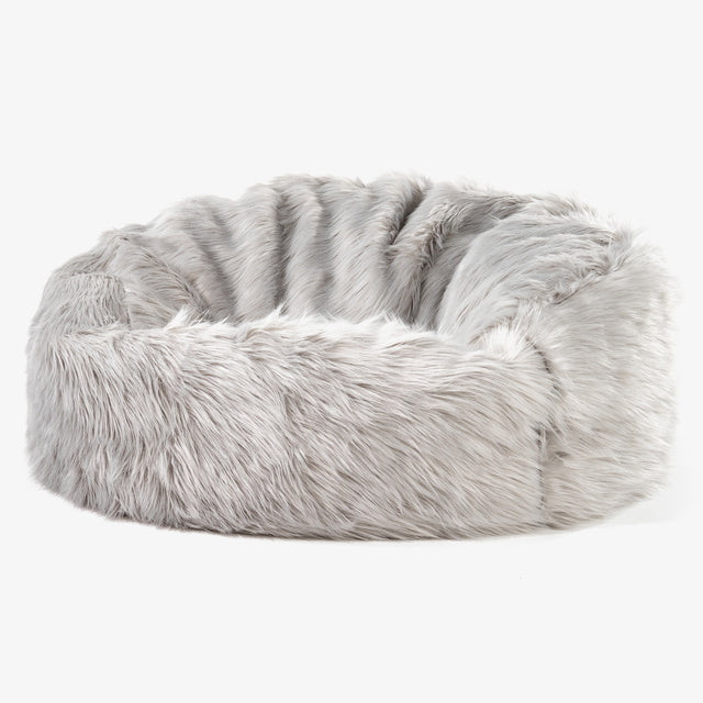 Mamutia pohovka sedací vak - Mongolská Umelá Kožušina Šedá 01