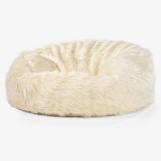 Mamutia pohovka sedací vak - Mongolská Umelá Kožušina Smotanová 01