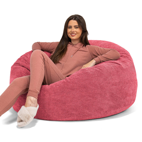Mamutia pohovka sedací vak - Pom Pom Pastelová červená 01