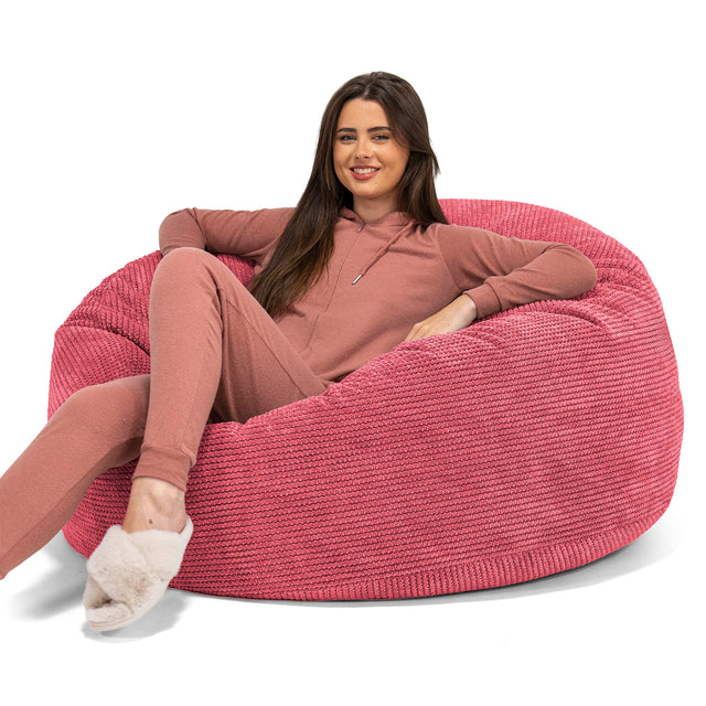 Mamutia pohovka sedací vak - Pom Pom Pastelová červená 01