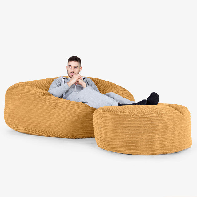 Mega mamutia pohovka sedací vak - Menčester Zlatý Med 02