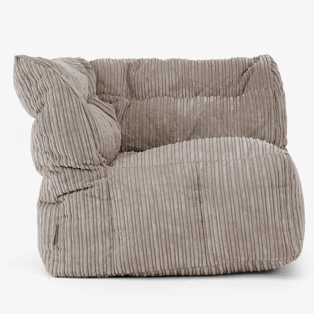 Modulárna pohovka sedací vak, Pravý Rohový Diel - Menčester Sivá holubica 01