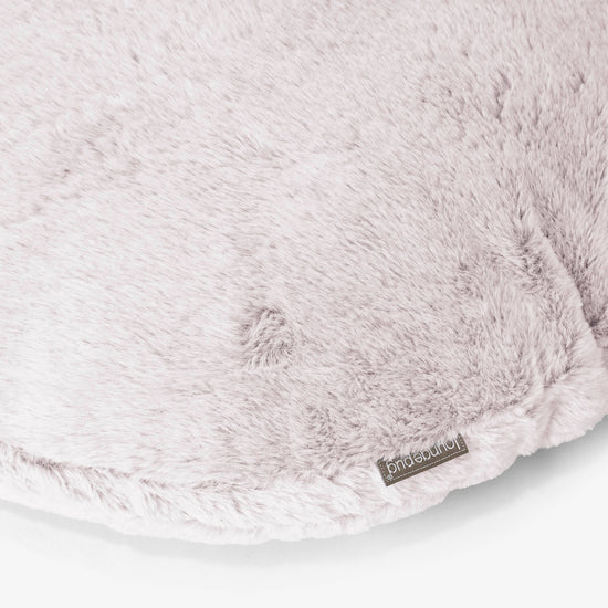 Okrúhly dekoračný poťah na vankúš 50 cm - Falošná králičia kožušina Prašná ružová 02