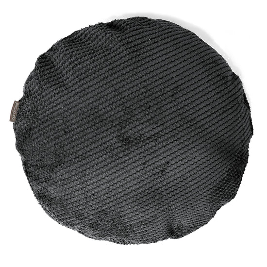 Okrúhly dekoračný poťah na vankúš 50 cm - Pom Pom Čierna 01