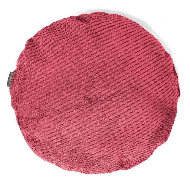 Okrúhly dekoračný poťah na vankúš 50 cm - Pom Pom Pastelová červená 01