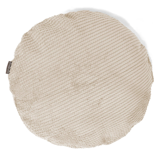 Okrúhly dekoračný poťah na vankúš 50 cm - Pom Pom Slonovinová 01