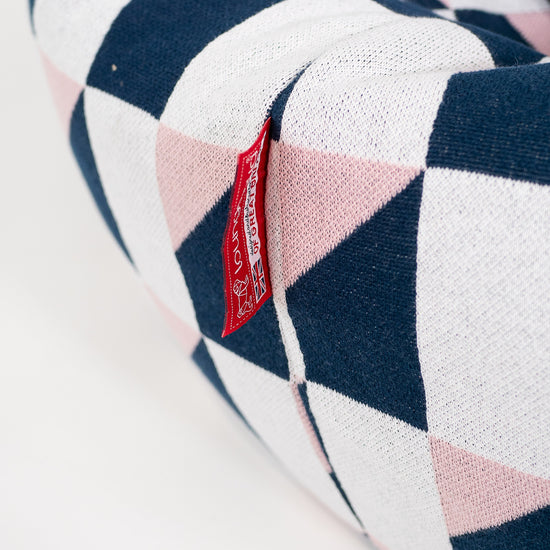 Klasická stolička sedací vak - Pletené Geometrický Modrá 03