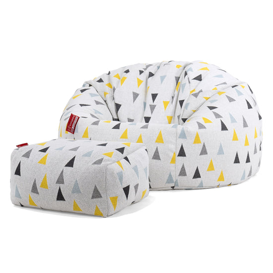 Klasická stolička sedací vak - Pletené Geometrický trojuholník 02