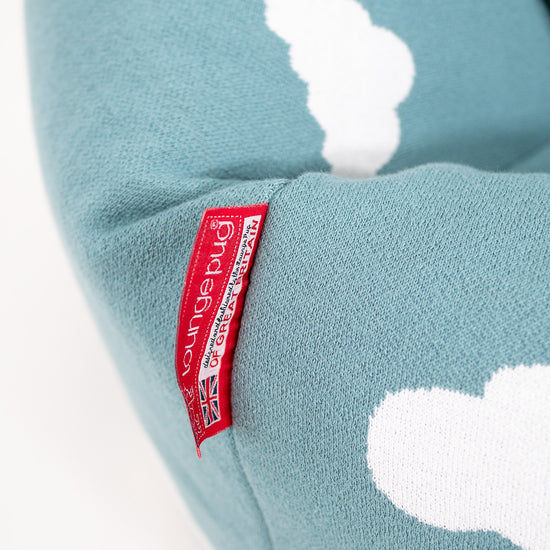 Klasická detská stolička sedací vak vo veku 1-5 rokov - Pletené Mrak Modrá 02