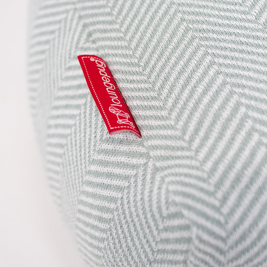 Malá podnožka - Pletené Rybia kosť Modré kačacie vajce 02