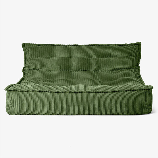 Oliver Floor Sofa Bean Bag - Cord Forest Green 01