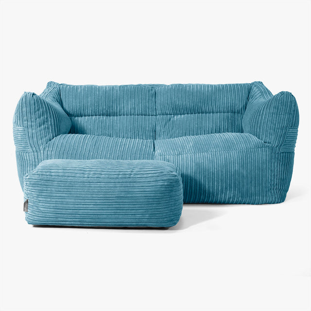 Victor Sofa Bean Bag - Cord Aegean Blue 02