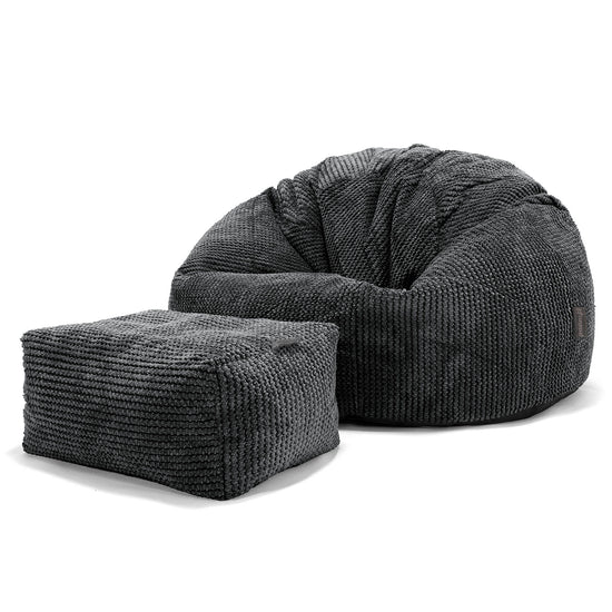 Klasická stolička sedací vak - Pom Pom Čierna 02