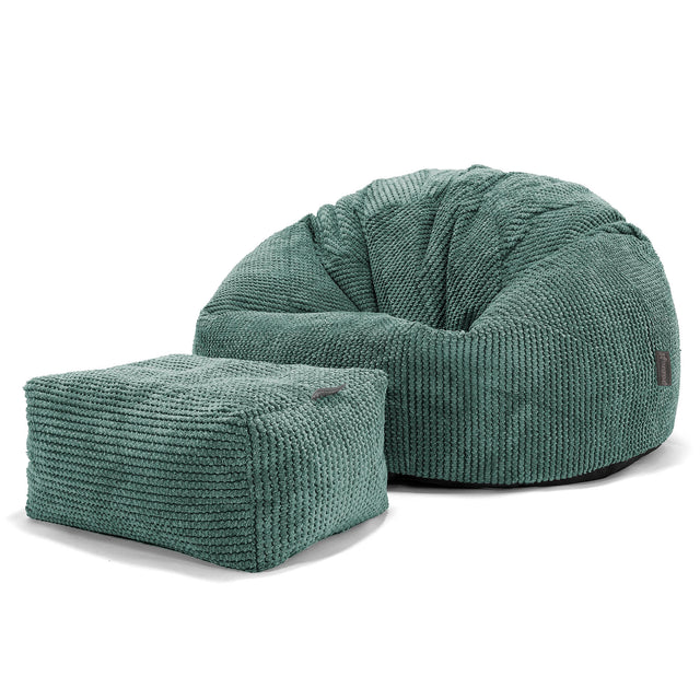 Klasická stolička sedací vak - Pom Pom Machová Zelená 02
