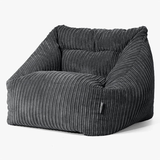 Maya Bean Bag Chair - Cord Black 01