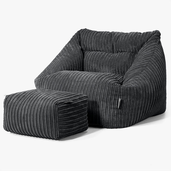 Maya Bean Bag Chair - Cord Black 02