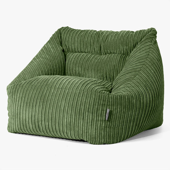 Maya Bean Bag Chair - Cord Forest Green 01