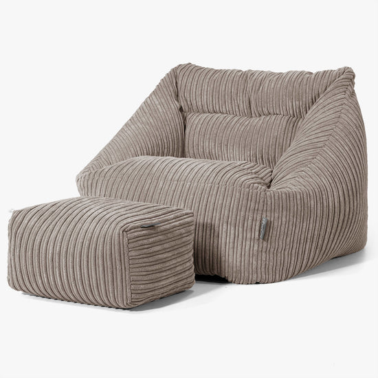Maya Bean Bag Chair - Cord Dovetail Grey 02