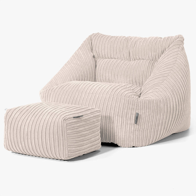 Maya Bean Bag Chair - Cord Ivory 02